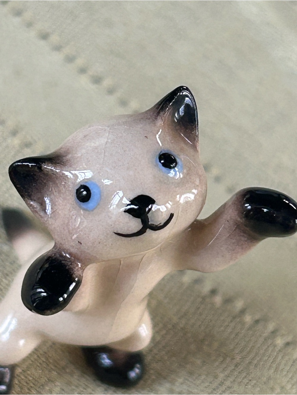 Vintage Miniature Ceramic Cat Figurine